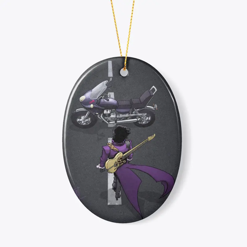 Purple Funk Guitar with Motorcycle